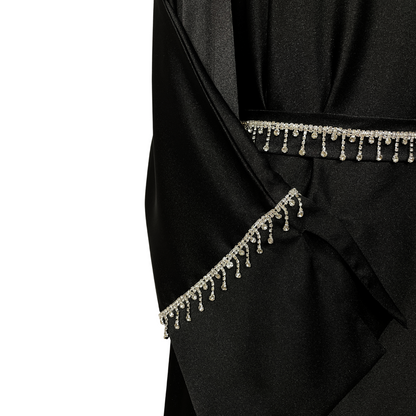 Black Diamond Tassel Abaya Set