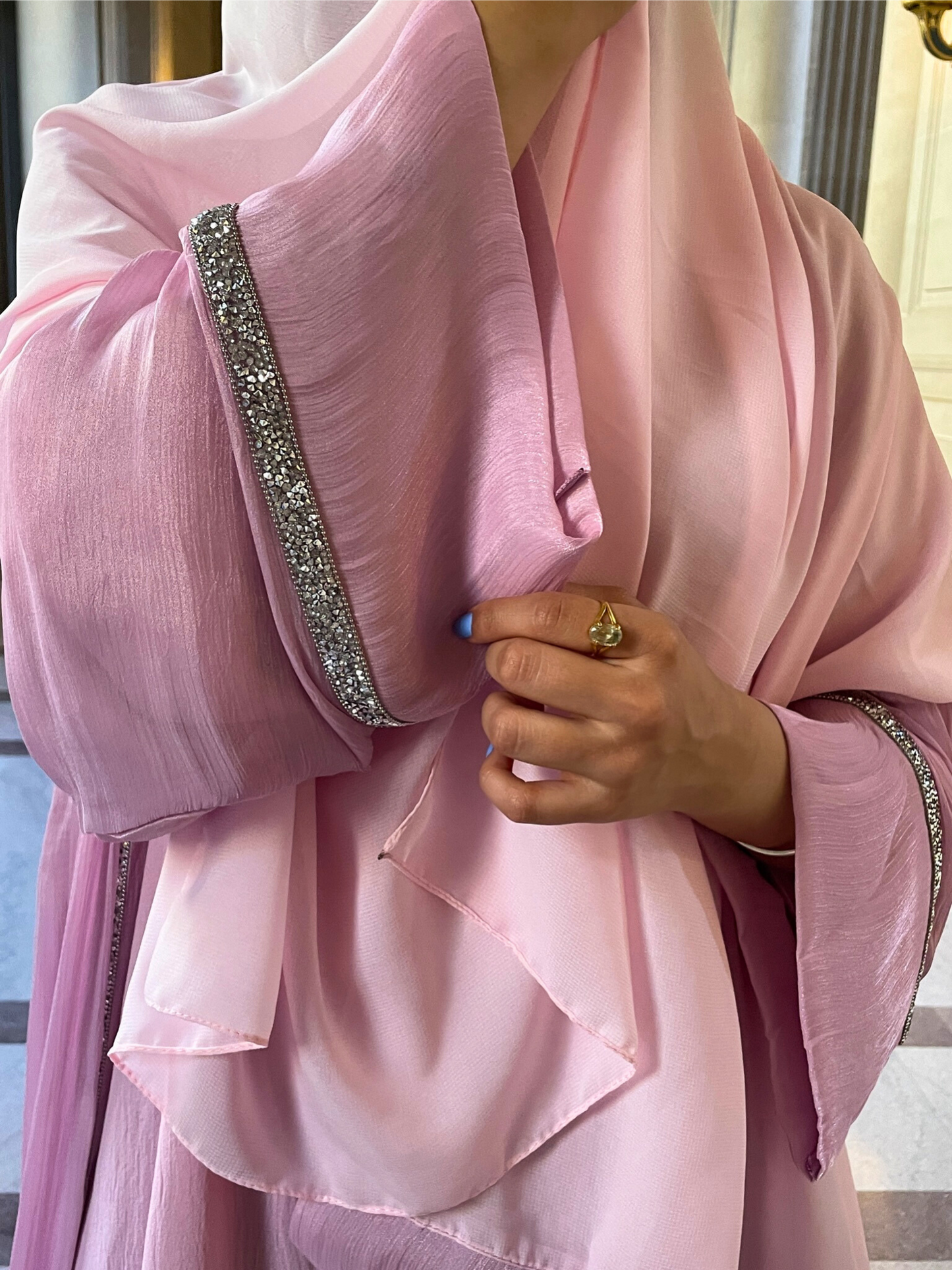 Pink Diamond Abaya Set